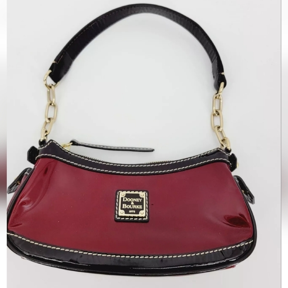 Dooney & Bourke Handbags - Dooney & Bourke Patent Leather Red Mini Top Zip Bag